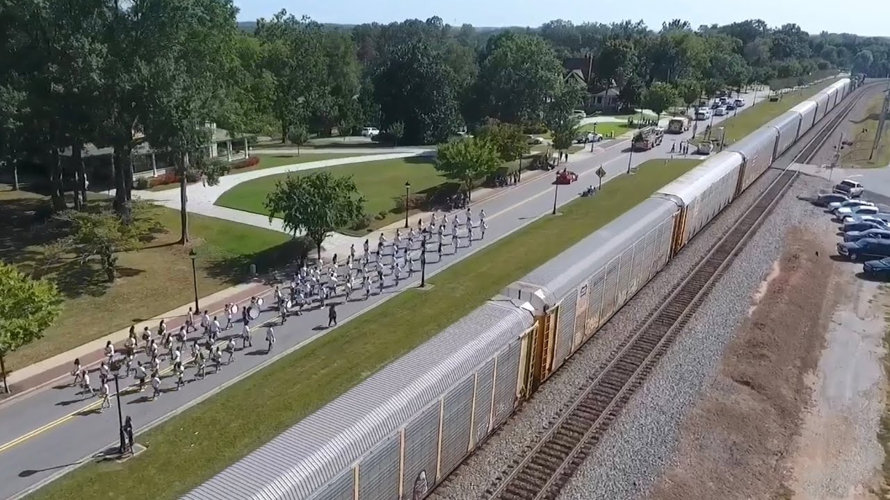 Numerous Trains and a Parade at Buford