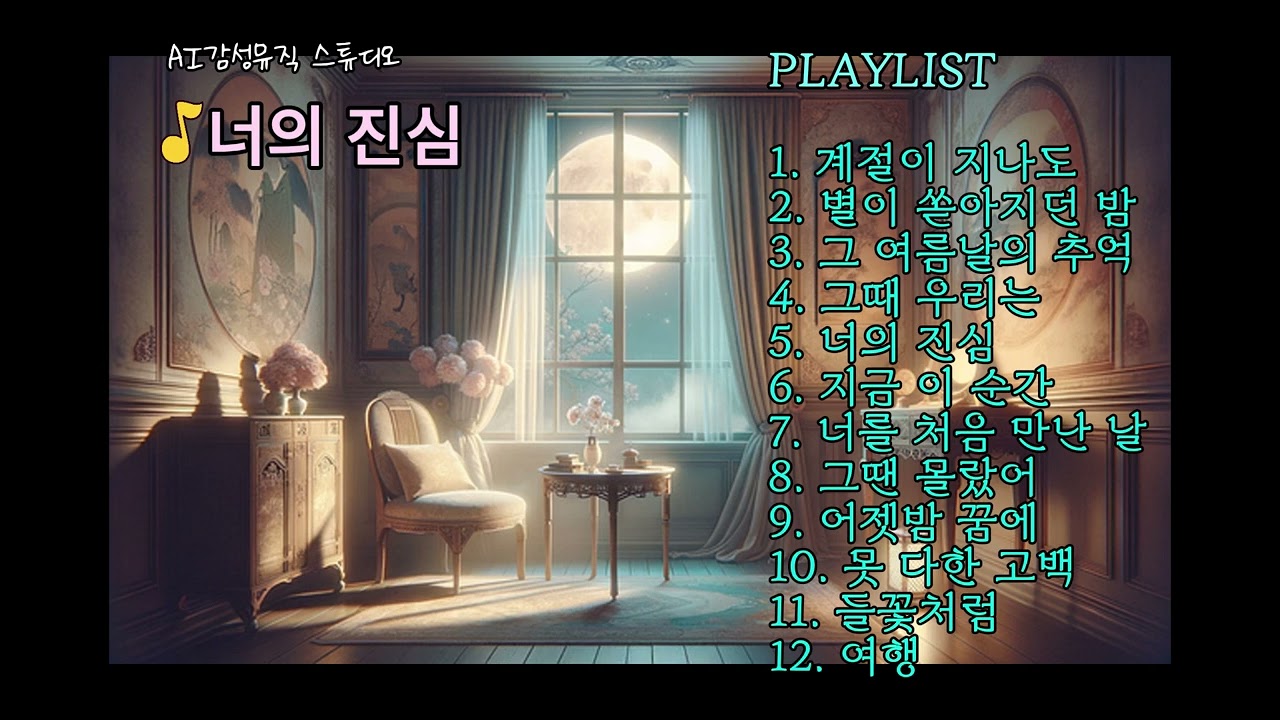 PLAYLIST / 사랑, 추억, 그리고 위로｜감성 발라드 12곡 연속 듣기｜PLAYLIST / 감성 발라드 #AI감성뮤직스튜디오 #플레이리스트 #playlist