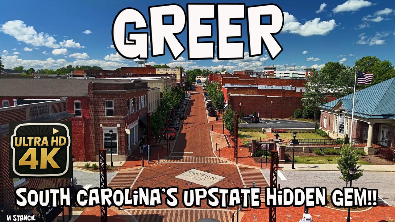 Greer South Carolina 4K — 25 минут от Гринвилла, Южная Каролина (видео с дрона DJI Mavic Air 3S)