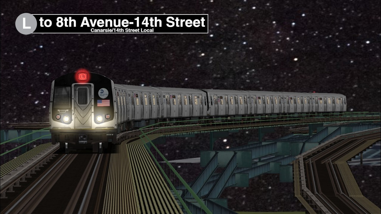 OpenBVE (R143) L Train from Canarsie-Rockaway Parkway to 8th Avenue-14th Street (Late Night Service)