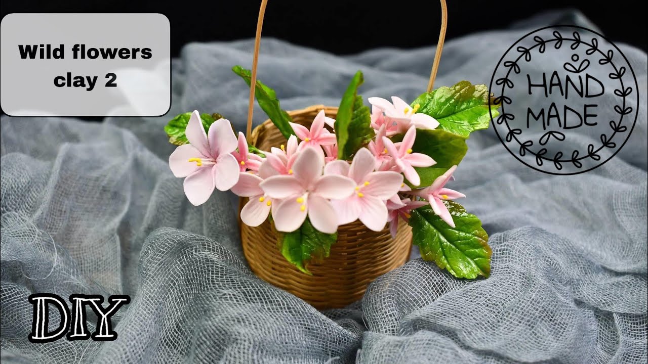 DIY! How to make Wild clay flowers 2 [polymer clay, cold porcelain, sugarcraft]