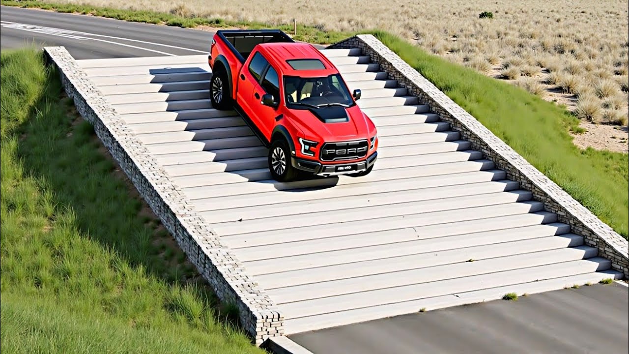 Cars vs Stairs on The Road Challenge #8 in BeamNG Drive!