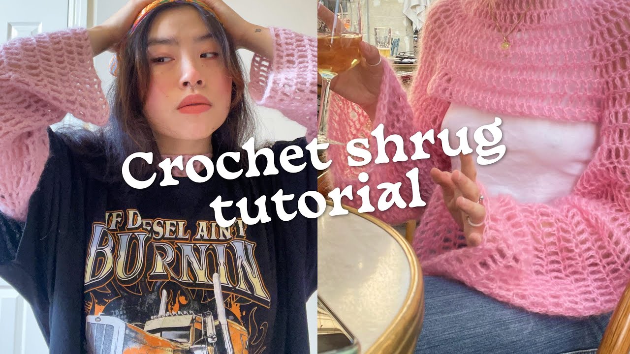 Crochet how-to: Cropped mesh SHRUG tutorial ✷ Oversized raglan bolero
