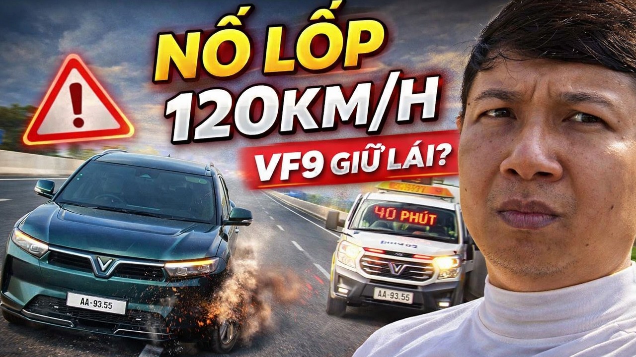 VinFast VF9 Nổ Lốp Khi Chạy 120km/h Trên Cao Tốc: Cả Gia Đình Thoát Hiểm An Toàn!