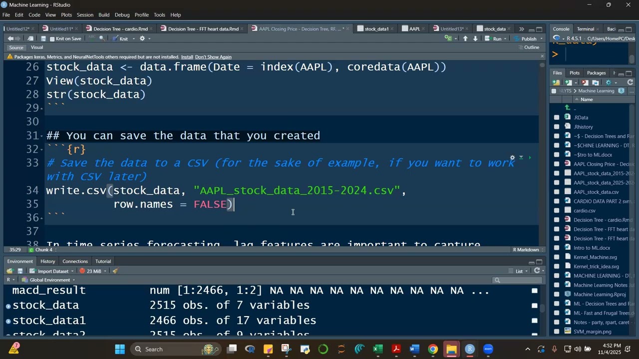 FINLYTS K33   NOv  4, 2025   Machine Learning   aapl data   Regression1