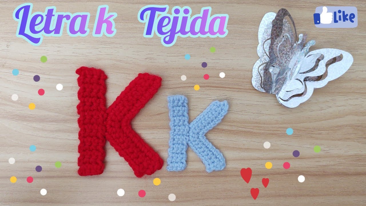 letra k tejida . abecedario tejido a ganchillo o crochet . letras tejidas a crochet o ganchillo