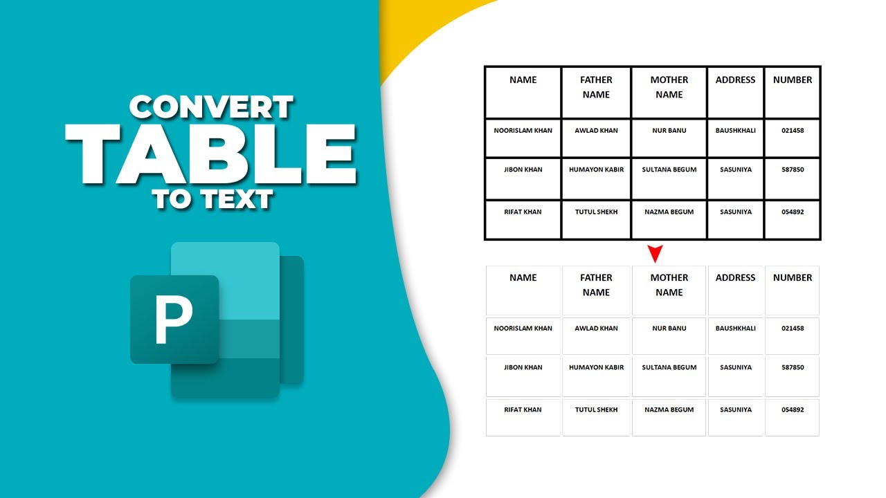 How to convert a table to text separated by tabs in publisher