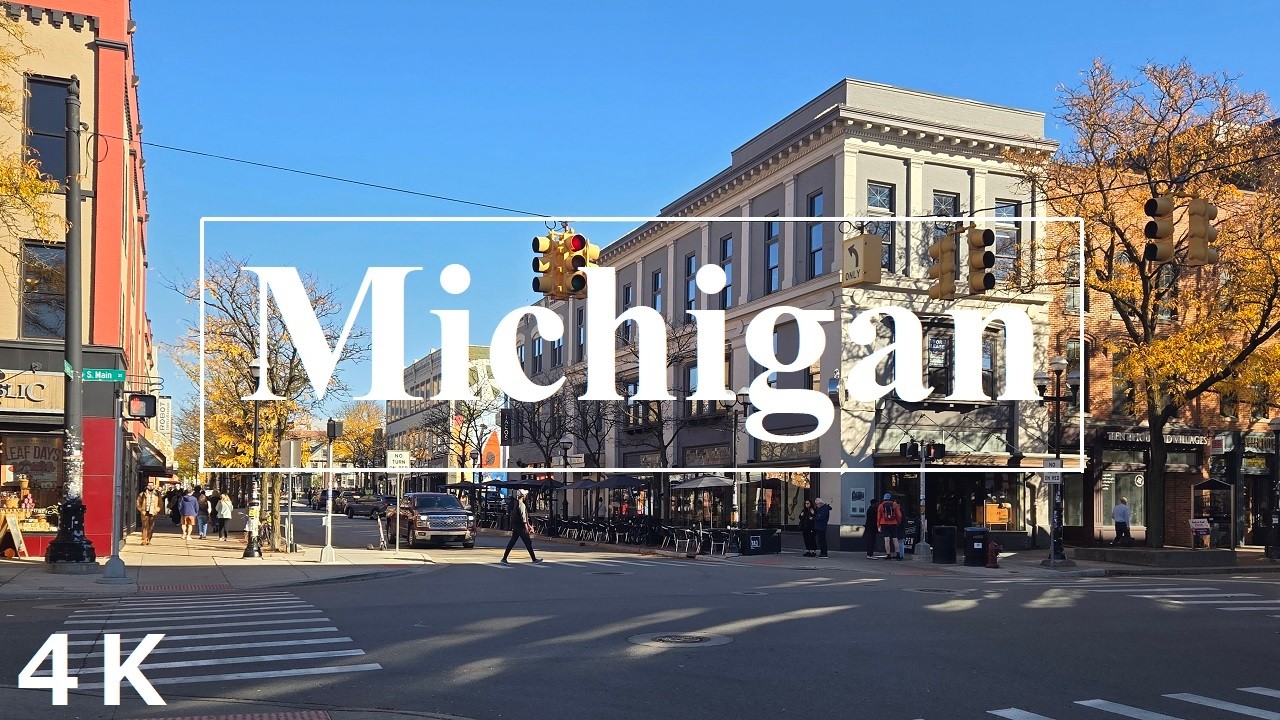 【秋の紅葉ドライブ】ミシガン州前編 /Michigan USA #4k #紅葉 #秋 #癒し動画 #街並み #drive #作業用 