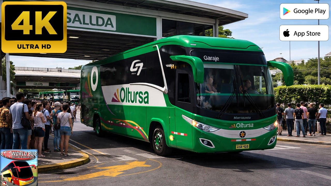 World Bus Driving Simulador | La mejor Ruta con el Marcopolo G7 | skins Oltursa 🇵🇪 |  Gameplay4k 