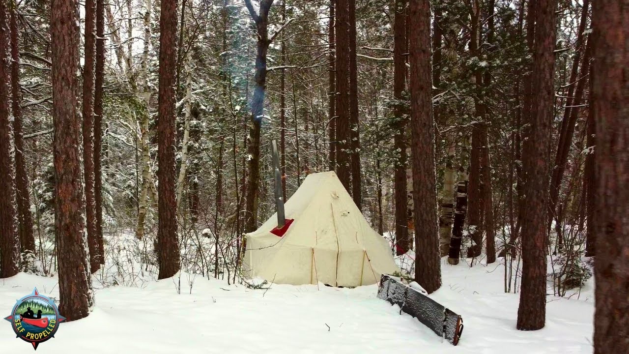 Hot Tent Camping In The Woods With Wolves. Good Friends, Good Food And Beautiful Wild Country.