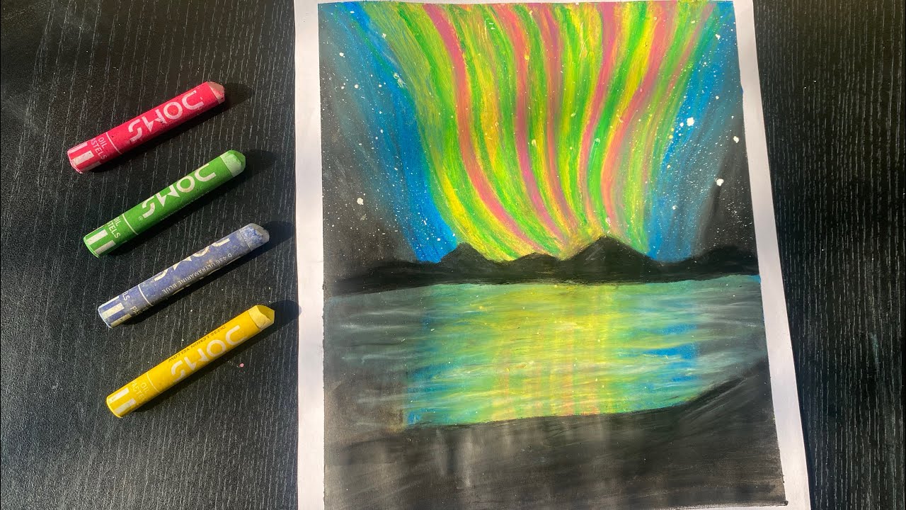 Aura Night drawing with oil pastels#art #video