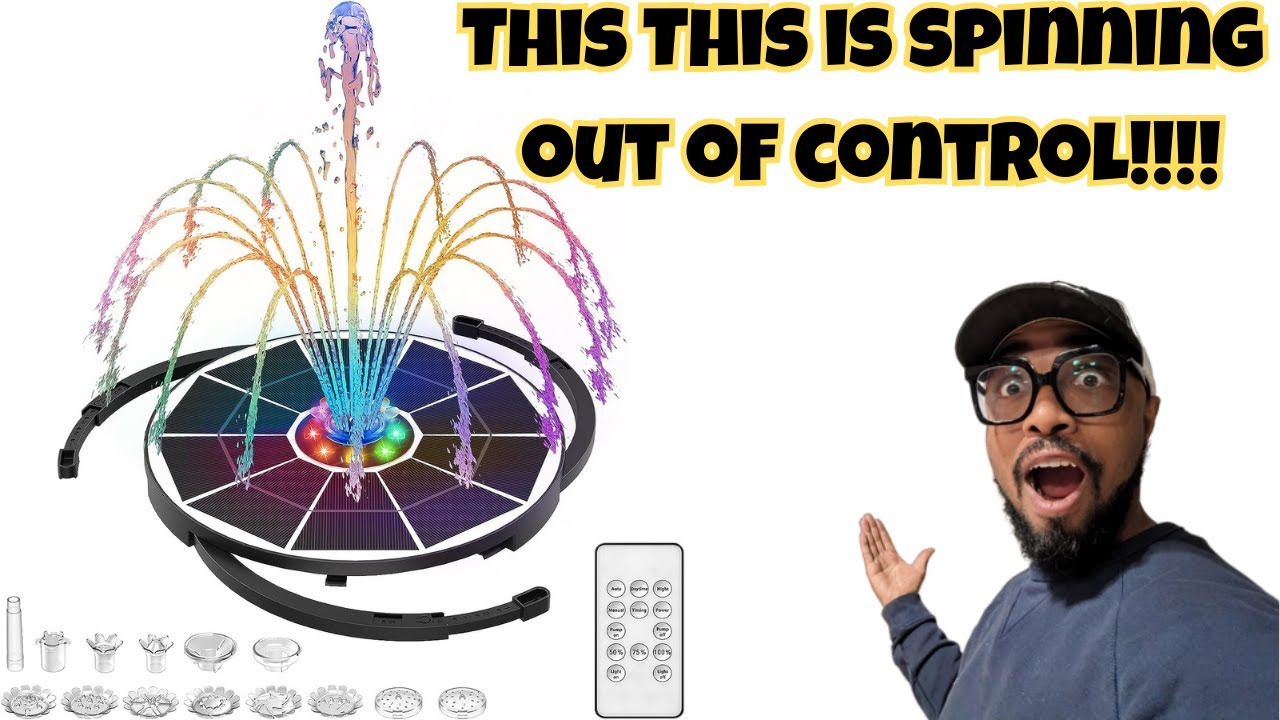 AISITIN 5.5W Solar Fountain with LED Colorful Lights & 3000mAh Battery, Remote Control REVIEW!!!!!