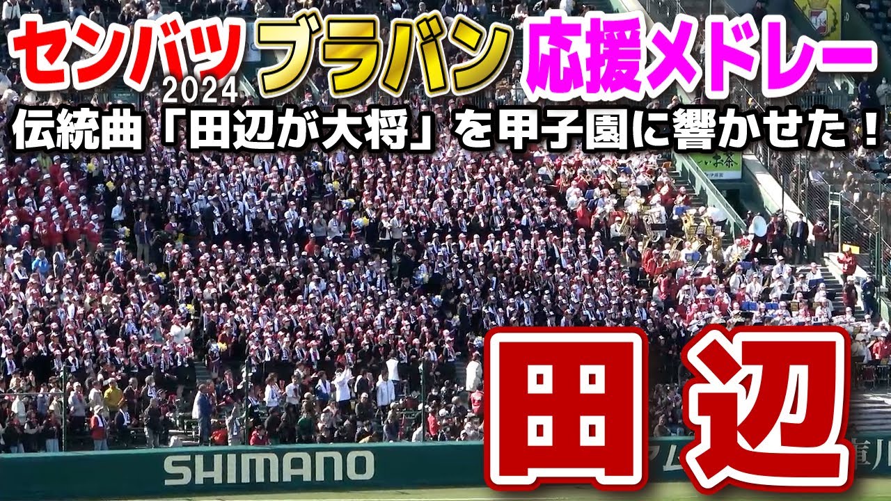 【センバツ　高校野球応援】田辺ブラバン応援メドレー　アルプス席で伝統の応援歌　伝統ある曲「田辺が大将」を甲子園に響かせた！【田辺 vs 星稜】2024.3.18阪神甲子園球場