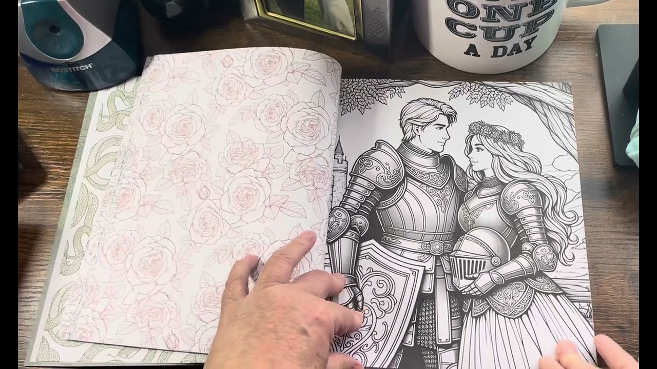 Romantasy coloring book flip through 