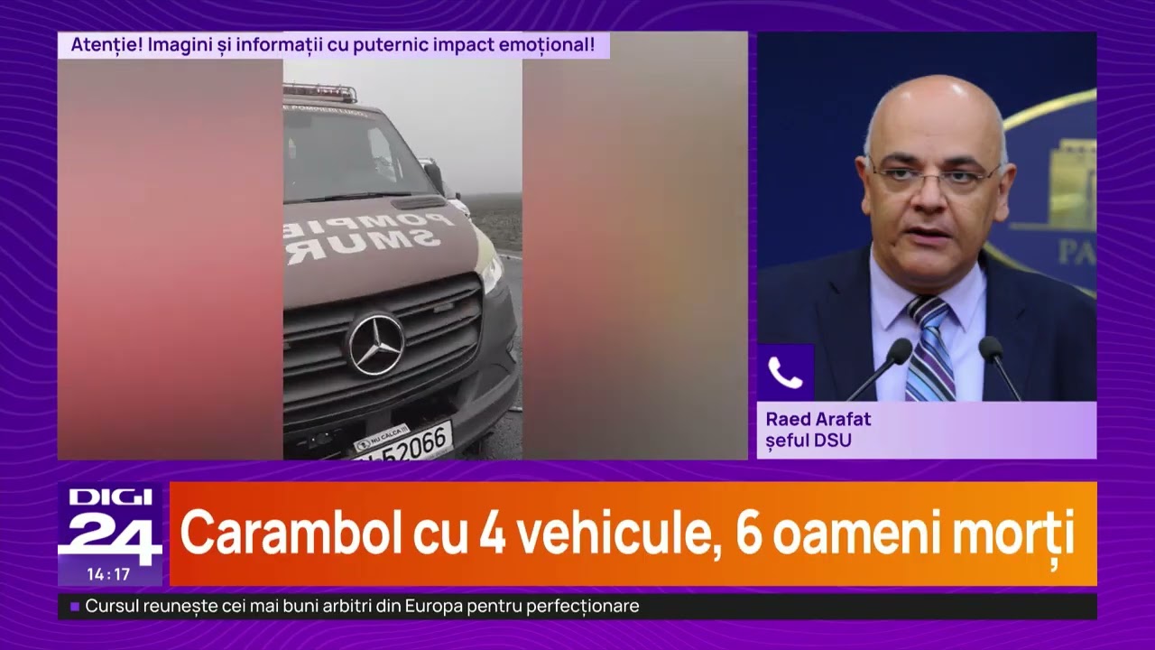 Șase morți într-un accident auto pe DN6, în Timiș. Elicopterele SMURD n-au putut interveni