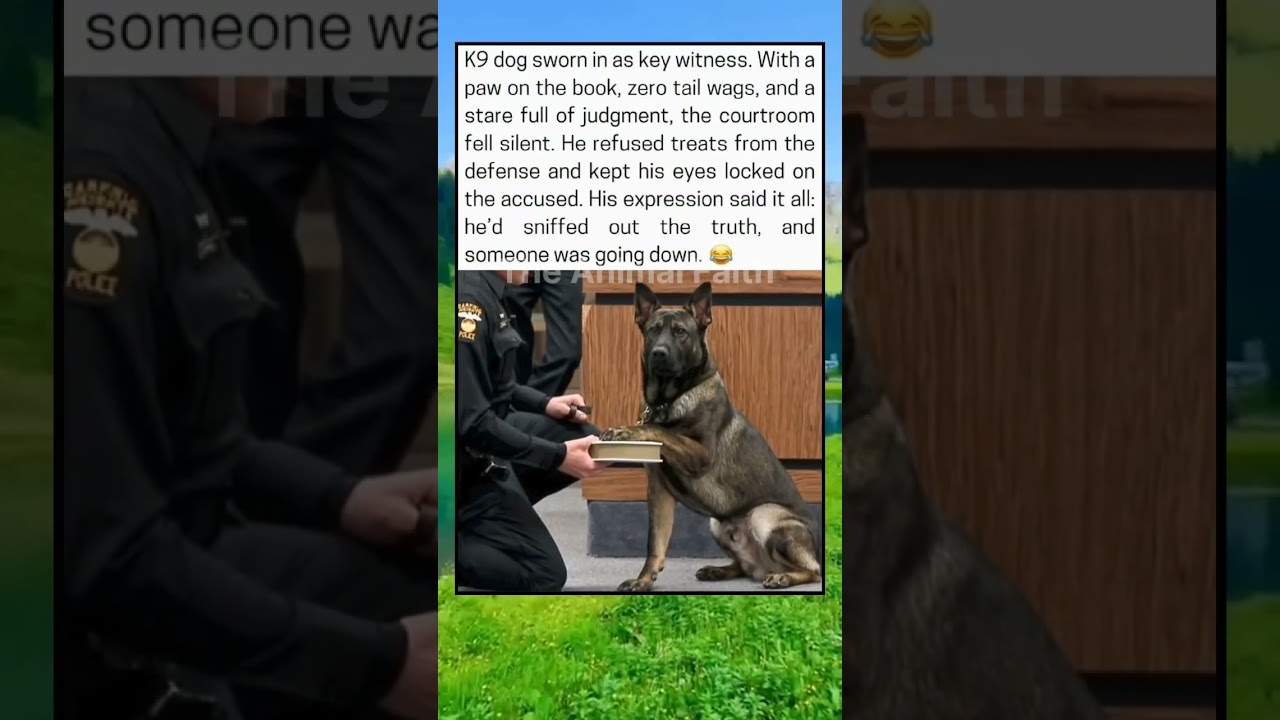 K9 officer sworn in with paw on the book, refused defense treats...