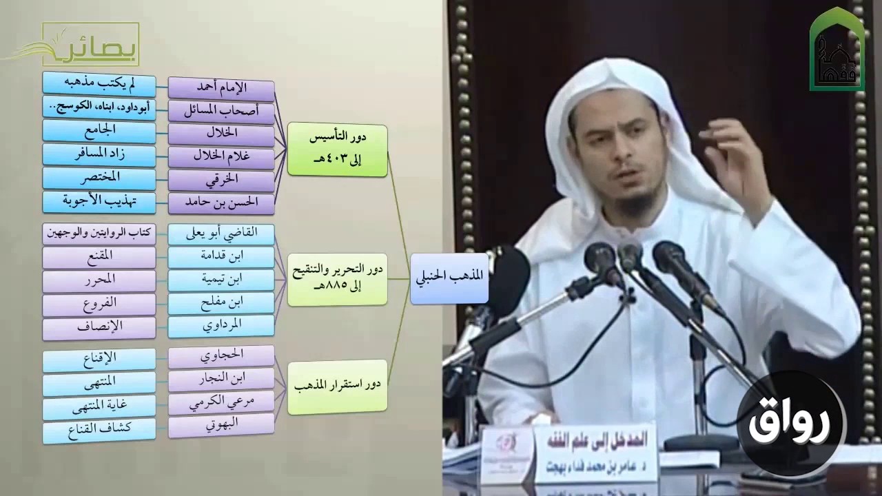 المدخل إلى علم الفقه 18 المذهب الحنبلي (مرحلة المتقدمين) - عامر بهجت - التأهيل الفقهي