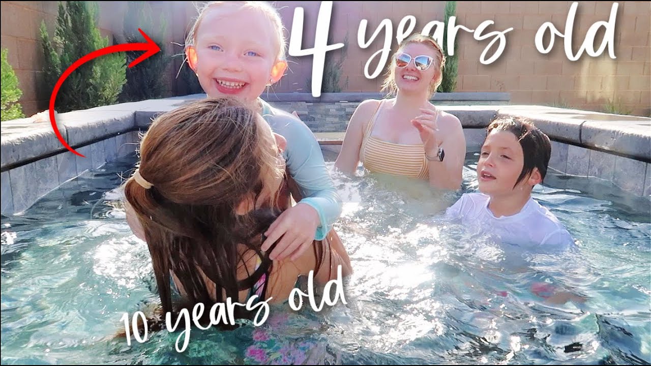 BIG sister teaches 4 yr old to SWIM (HELP)