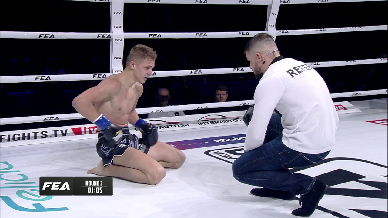 FEA Kickboxing 2019. TKO.  Maxim Mikhnich vs Marin Vetrila 1