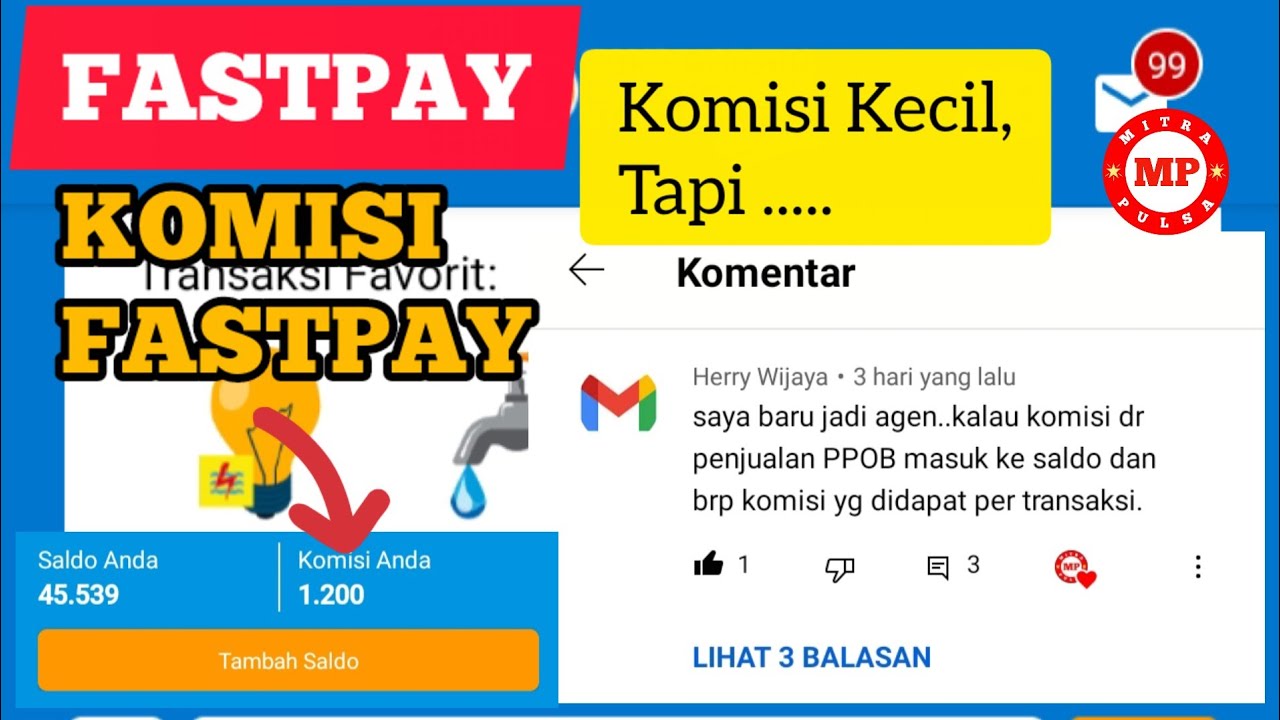 KOMISI FASTPAY CUMA BEGINI ? PAHAMI KONSEP BISNIS #mitrapulsa