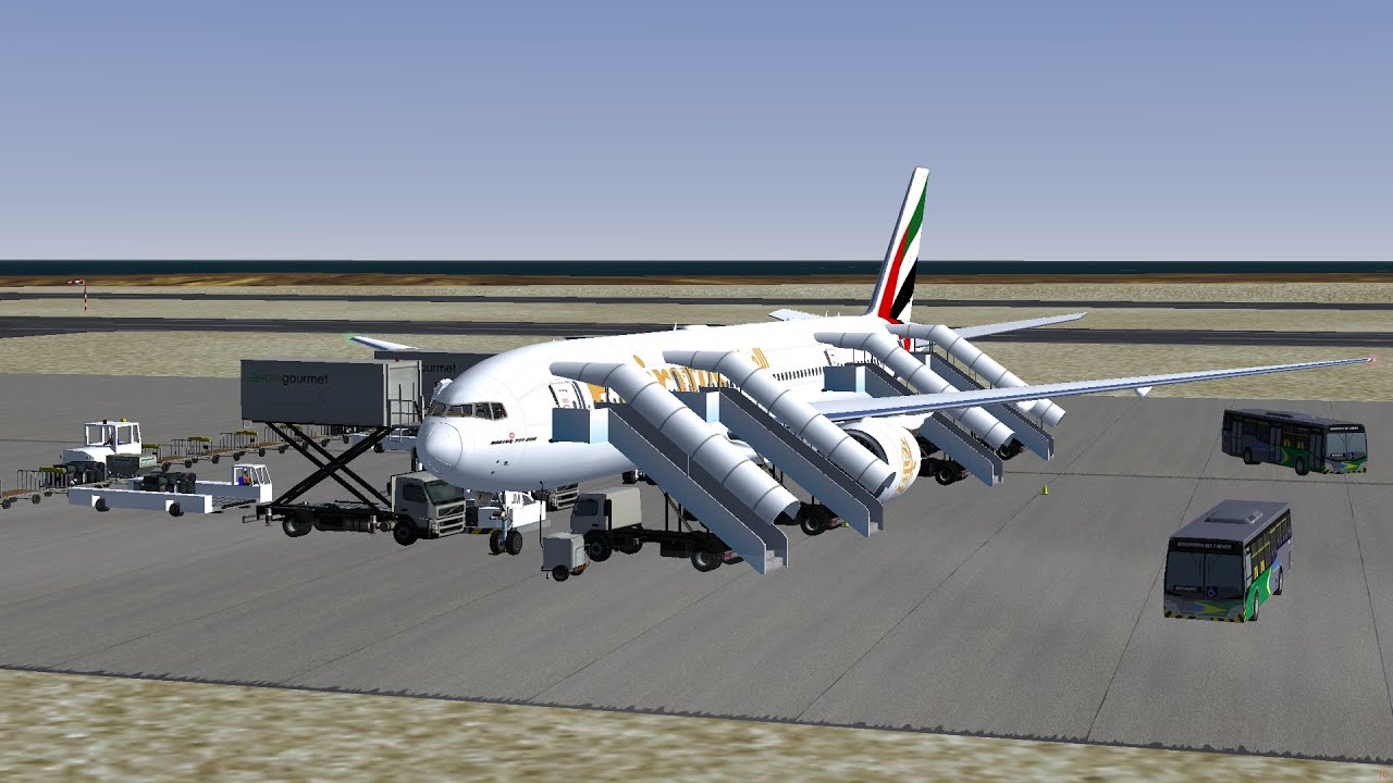 FlightGear 2024.1_B777-200 Landing into OBBİ_( Bahrain international Airport )