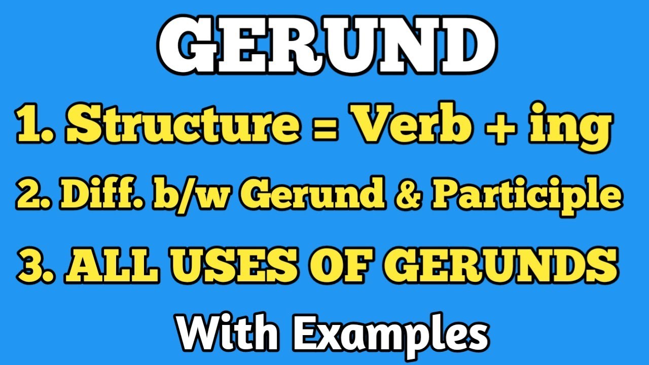 What is a Gerund. Uses of Gerunds/Types of Gerunds. Gerund and Participle. Functions of Gerunds.