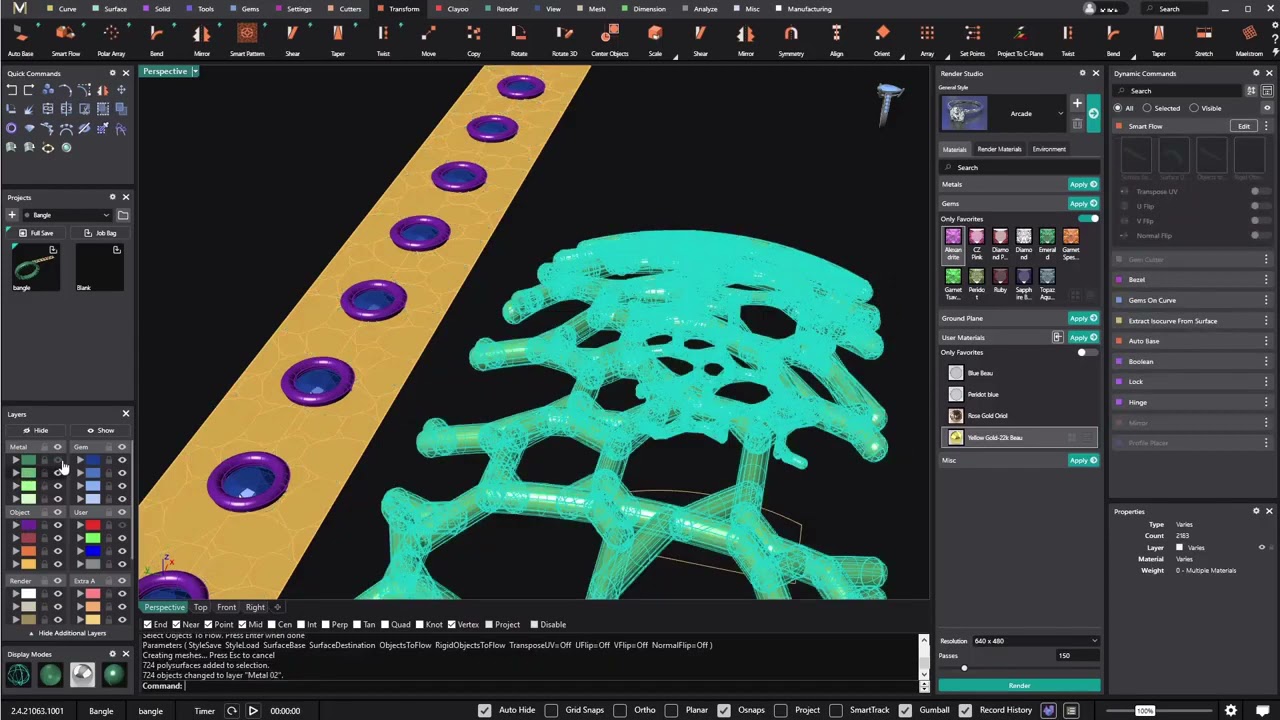 Bangle Bracelet   MatrixGold Speed Modeling