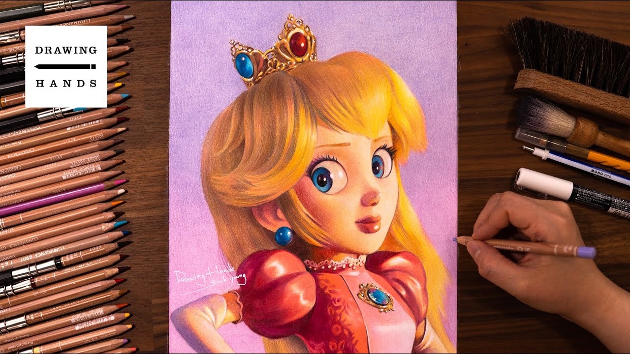 Drawing The Super Mario Bros_Princess Peach [Drawing Hands]