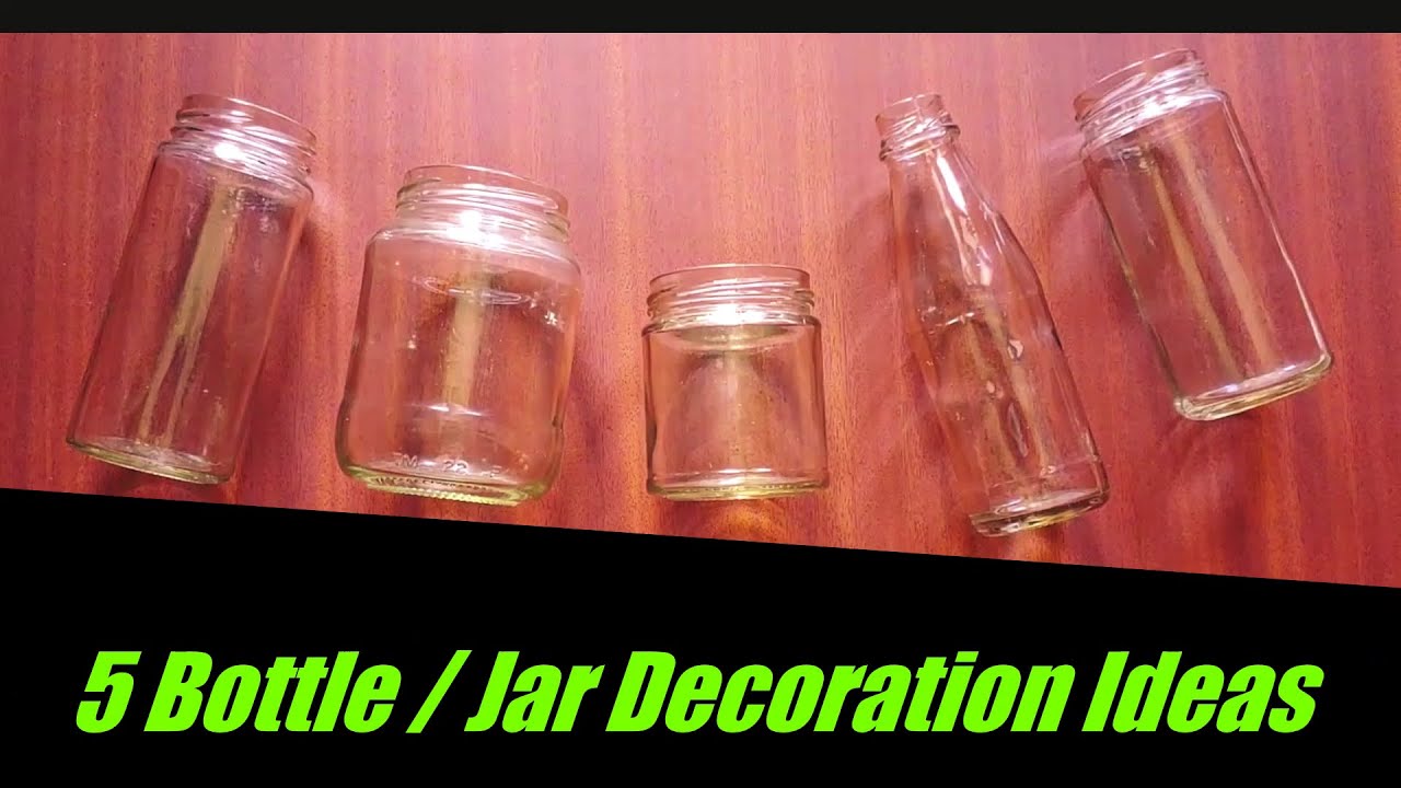 5 Glass Bottle Decoration Ideas | Bottle Painting | Mason Jar Decorations | Best out of Waste Ideas