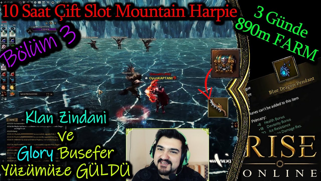 Rise Online 100 GB'ye Adım Adım B&ouml;l&uuml;m 3 & 10 Saat &Ccedil;ift Slot Mountain Harpie
