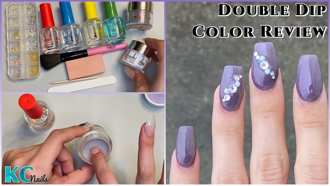 Easy Dip Powder Tutorial | Rhinestone Application | Double Dip Nails