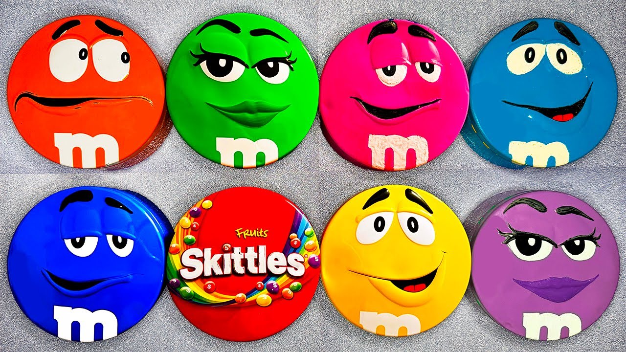 Satisfying Video | Fresh Unpacking Radiant Skittles and Yummy M&M'S Candy From Mystery Tins ASMR