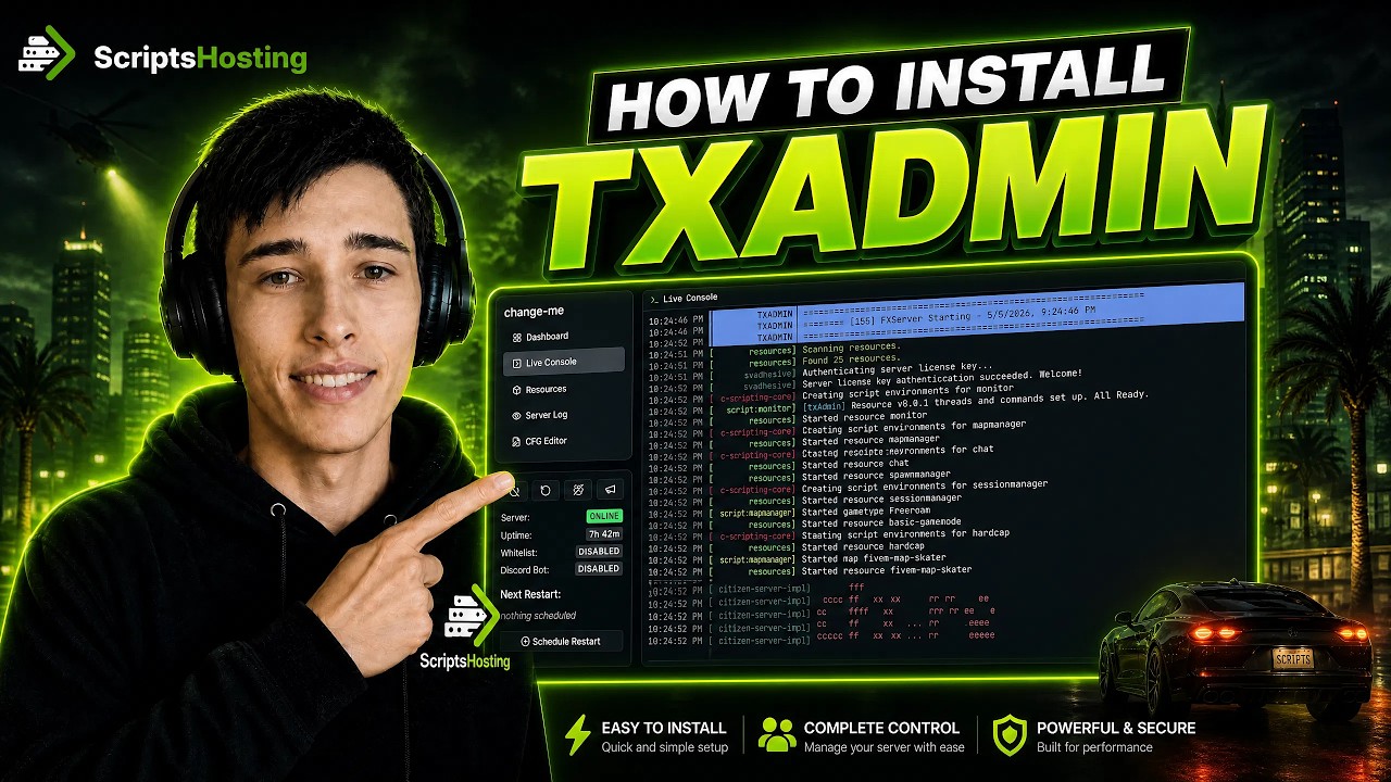 How To install TXAdmin | ScriptsHosting