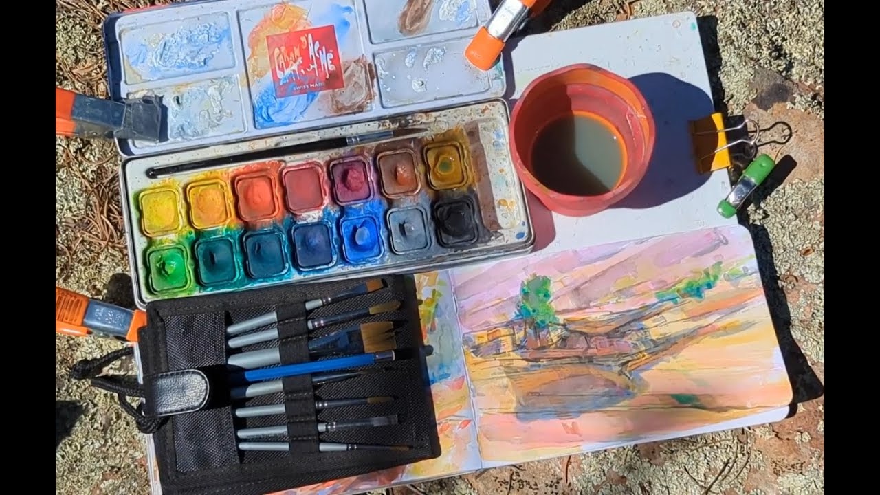 Into the Canyon!  A Hike for Plein Air Painting with Gouache
