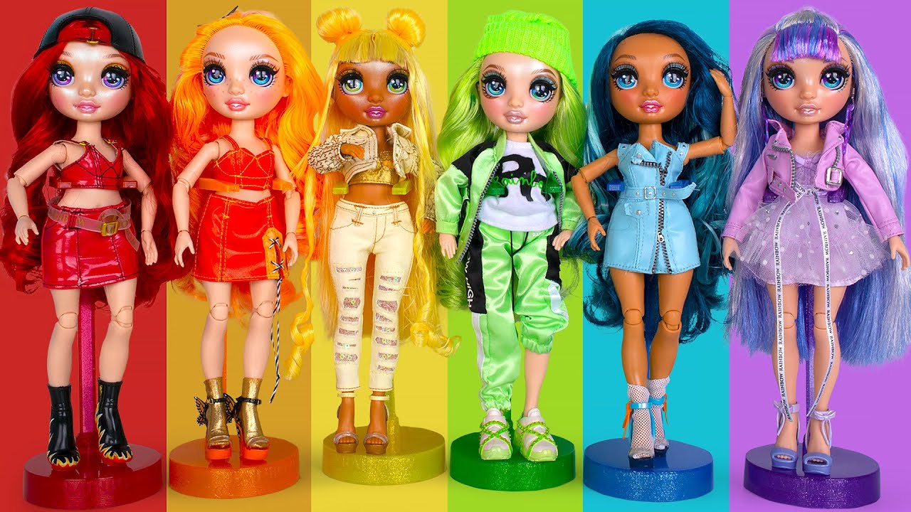 おしゃれでかわいい6人のレインボー・ハイ・ドールの開封