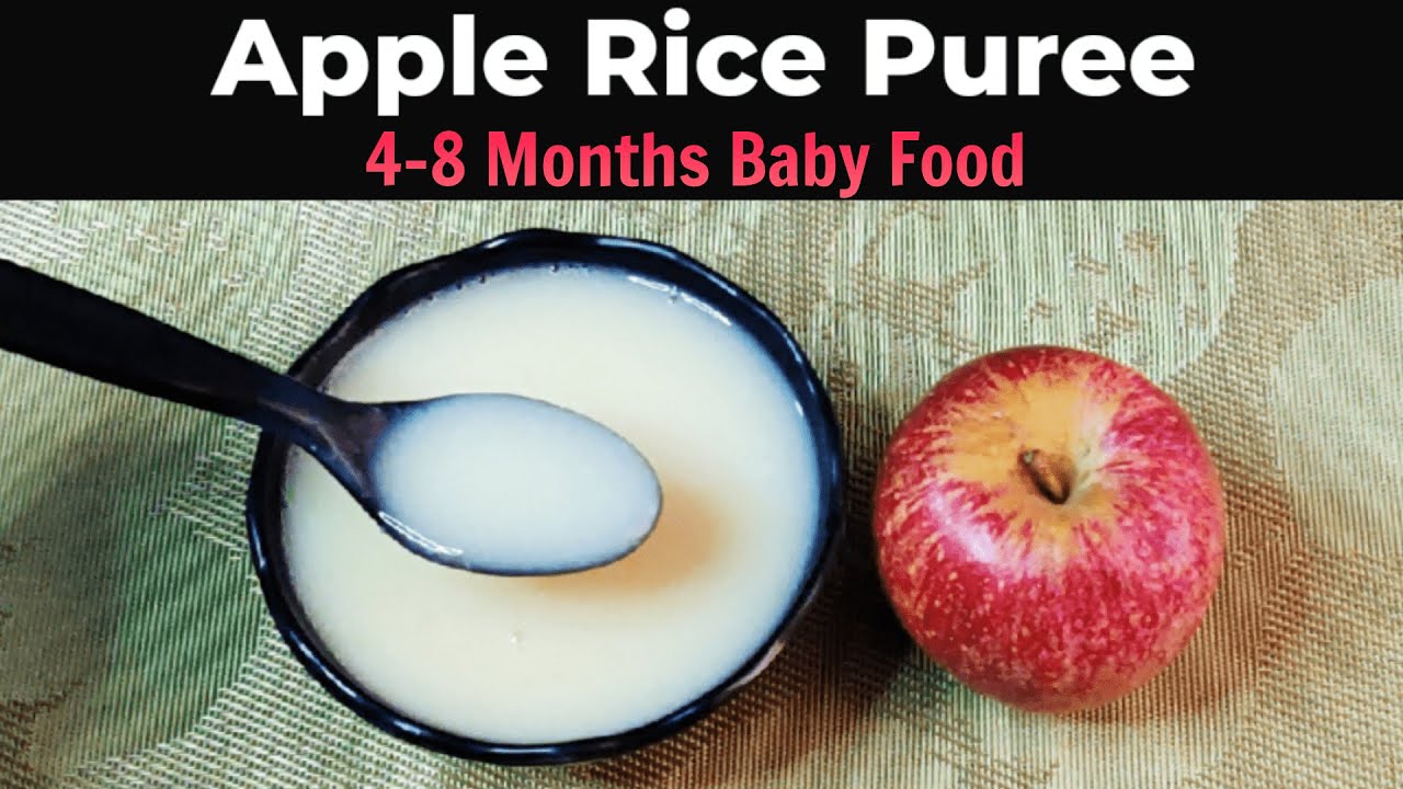 Apple Rice Puree For Babies/ 4-8 Months Baby Food/ Apple Recipes For Baby/ Rice Recipes For Babies
