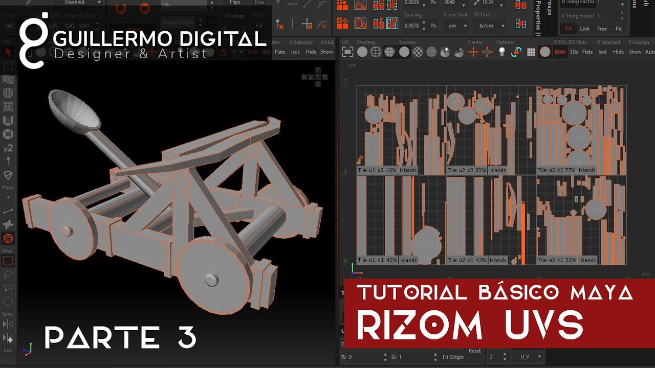 💻Maya y Rizom Uv Tutorial Español - 🖋️Modelando Catapulta Parte 3