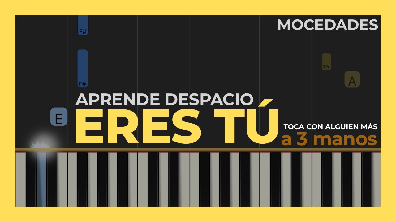 ERES TÚ - Mocedades - Tutorial de piano FÁCIL para principiantes en Do (C)