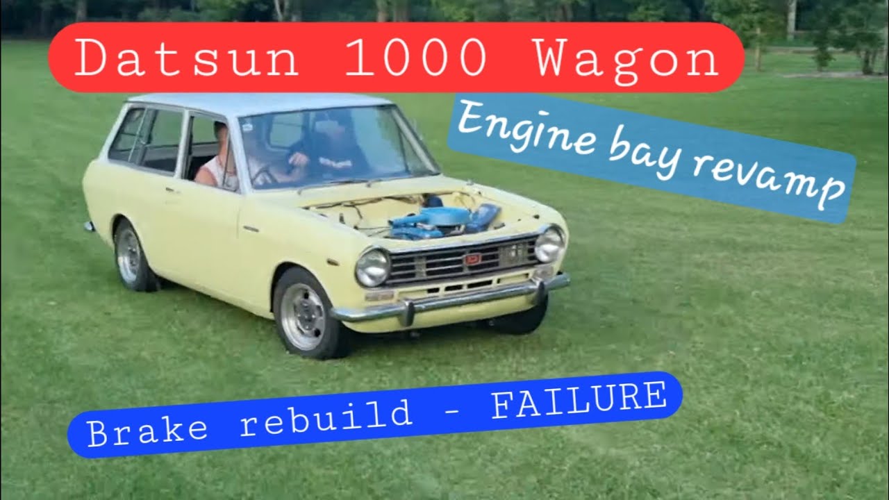 Datsun 1000 Station wagon rebuild cont. Brake overhaul and engine bay paint 