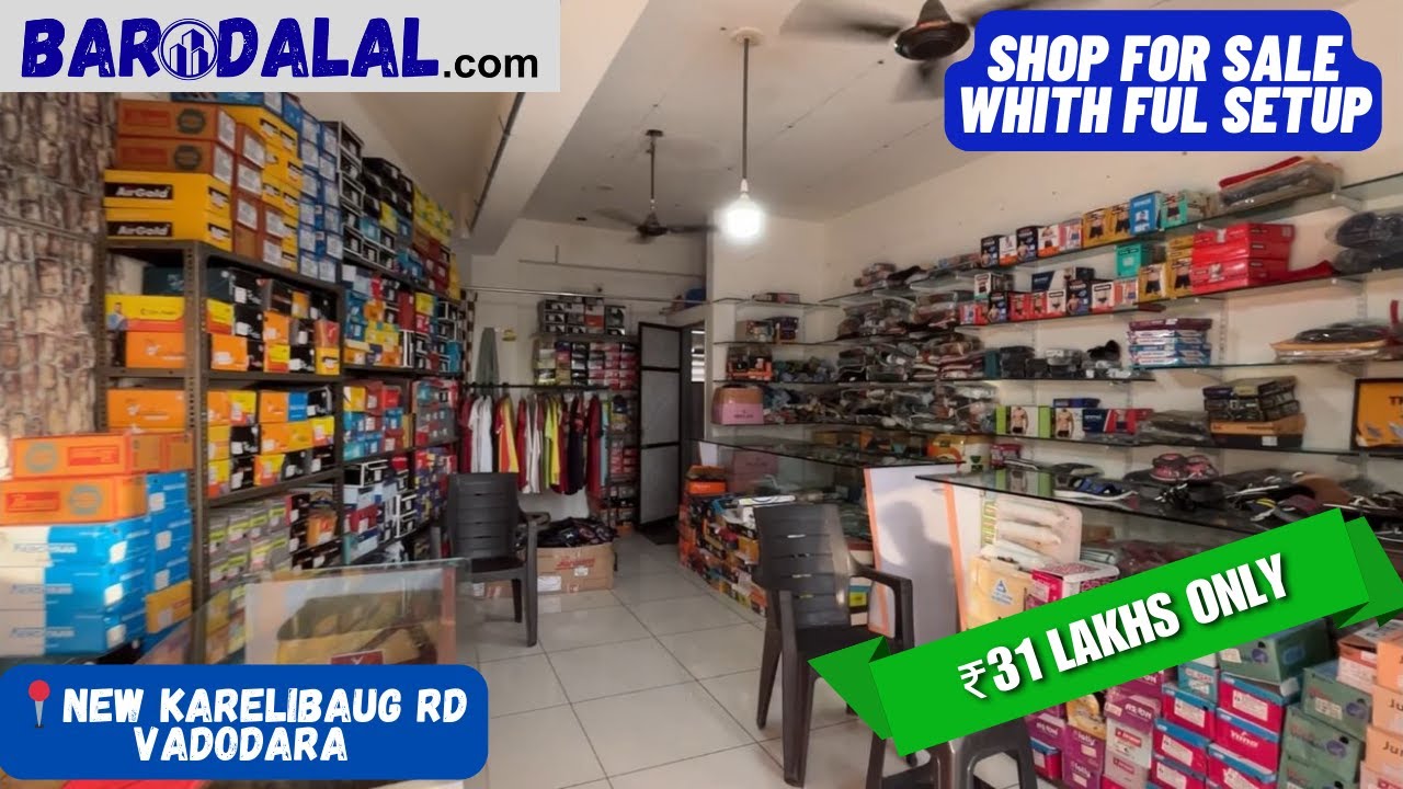 First floor shop for sale in vadodara, new karelibaug road, darshanam high view