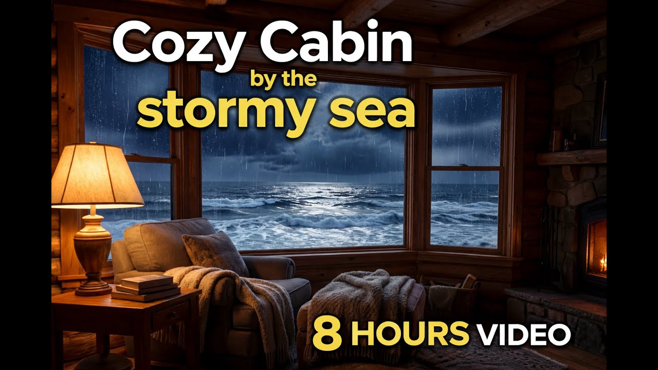 Cozy Cabin by the Rain and Sea – 8 Hours of Deep Sleep Ambience
