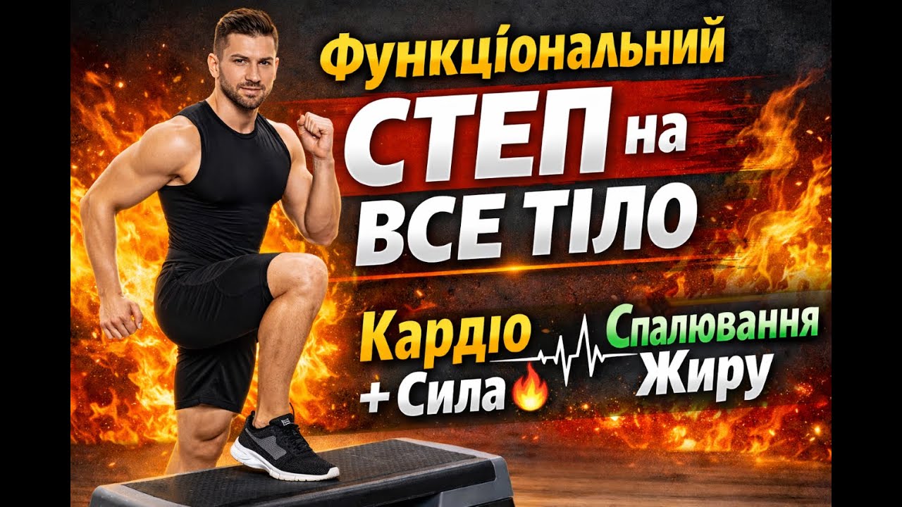 Функціональний степ на все тіло 🔥 Кардіо + сила | Спалювання жиру