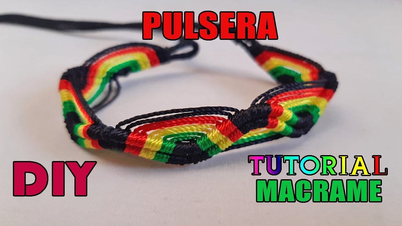 Tutorial Macramé / PULSERA RASTA fácil de hacer | How to make string Bracelets