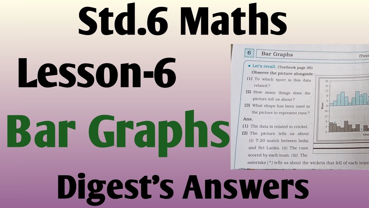 Std.6 Maths Lesson 6 Bar Graphs Digest's Answers Maharashtra Board 