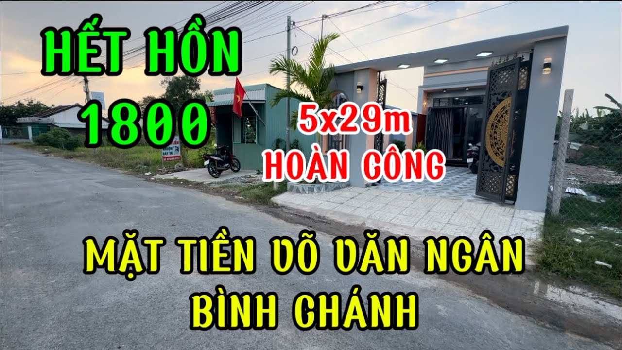 Nhà rộng 5x29m 3 phòng . mặt tiền võ văn ngân ,thông 2 đầu Đinh Đức thiện và quốc lộ 50 bình Chánh 