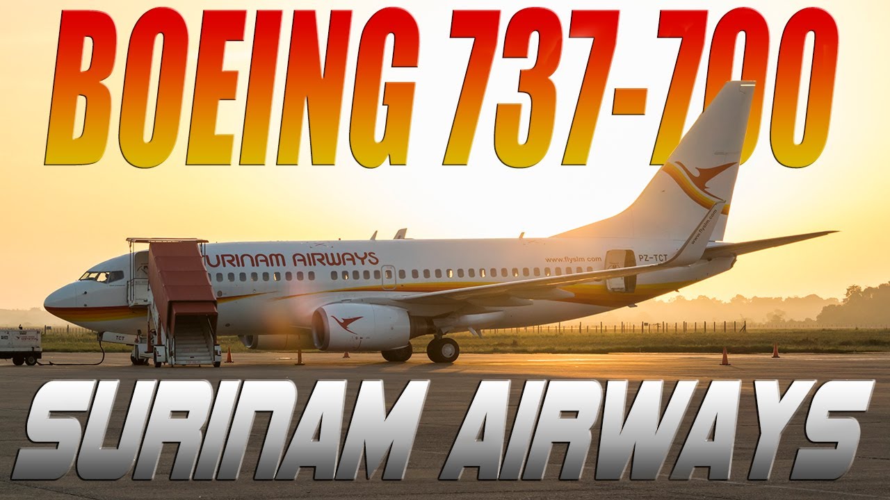 Surinam Airways B737-700 sunset departure