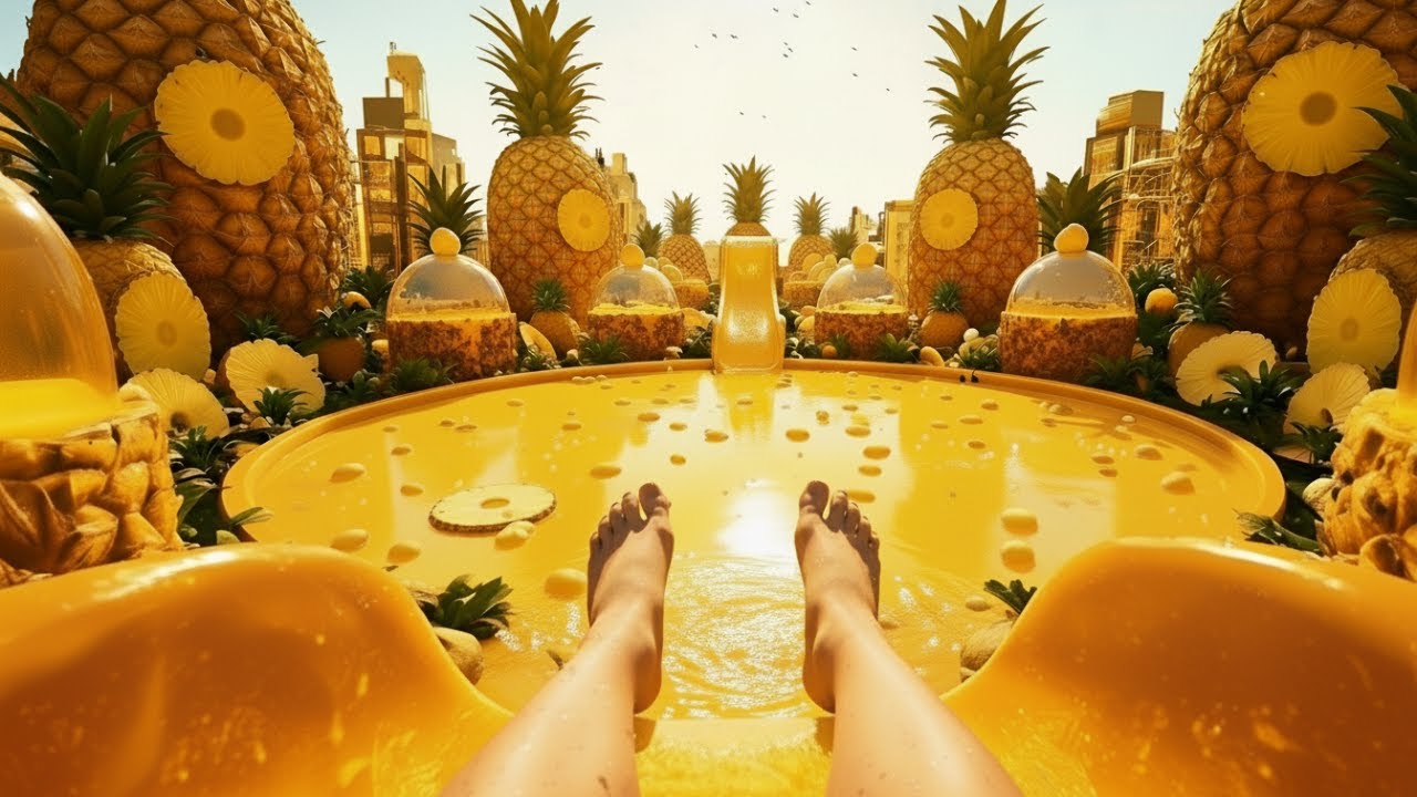Satisfying AI ASMR Magical Waterslide – Surreal Slides Made of Many Fruits (Part 95)