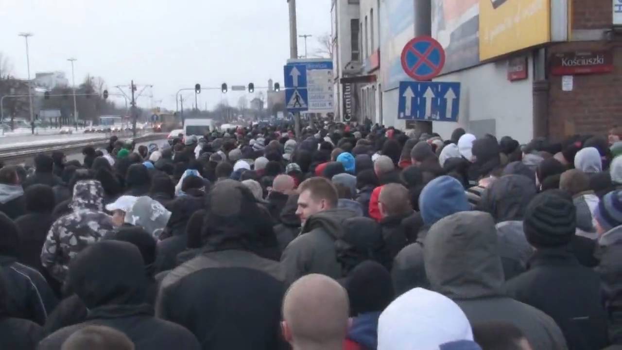 ŁKS - Widzew Łódź (07.03.2010r.) pochód na derby