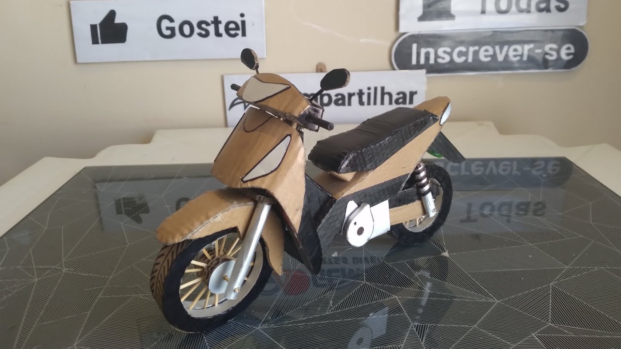 Como fazer uma moto biz de papelão