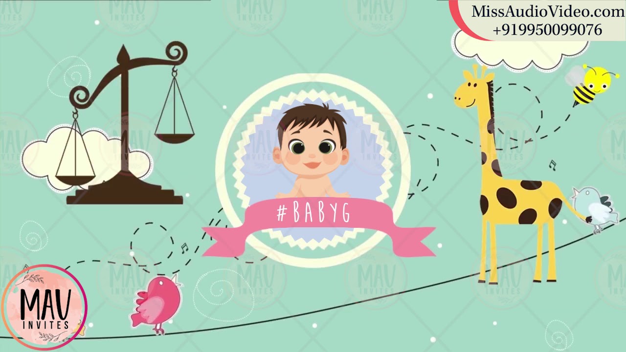 ✅ BA001 Baby Announcement Video | Baby Welcoming Video Invitations | Birth Announcement Cards